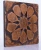 Dark brown wooden square coaster – ten-star hexagonal pattern